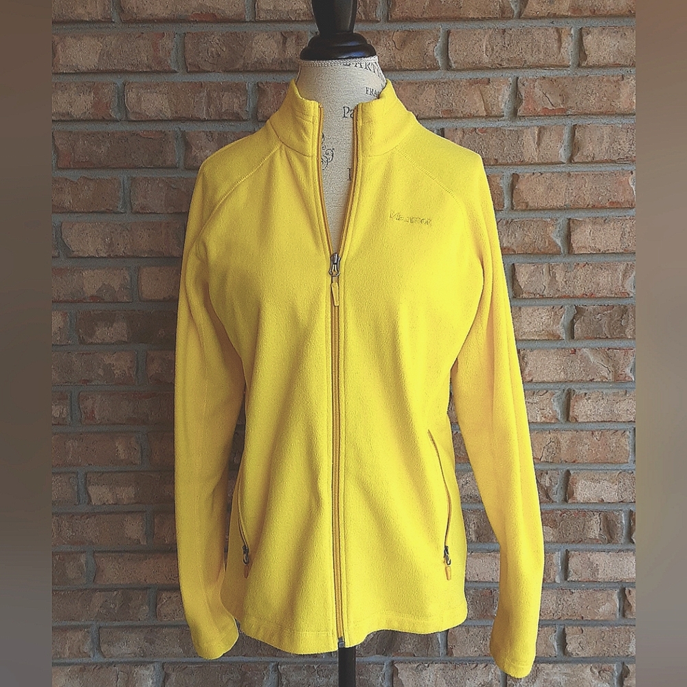 Marmot Yellow Full Front Zippered Fleece Jacket Size Large.